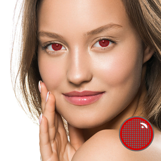 Red Mesh Colored Contacts