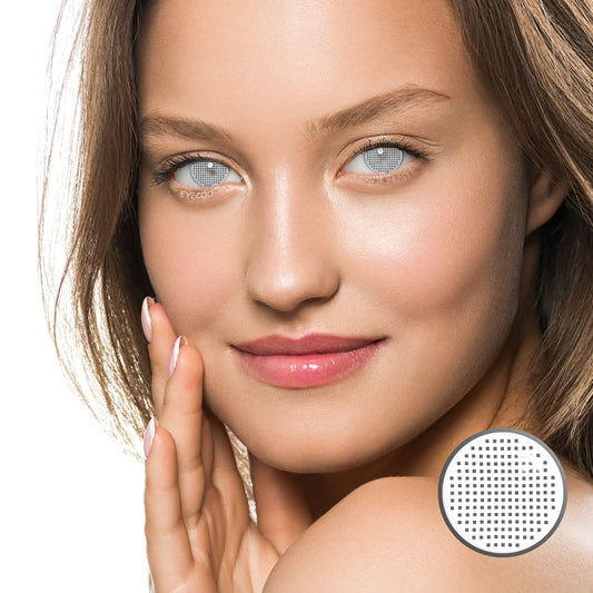 White Mesh Colored Contacts