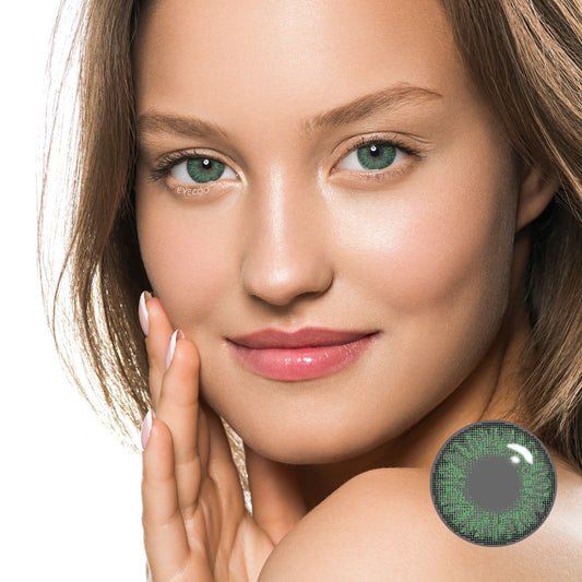 3 Tone Gemstone Green Colored Contacts