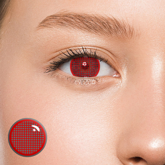 Red Mesh Colored Contacts