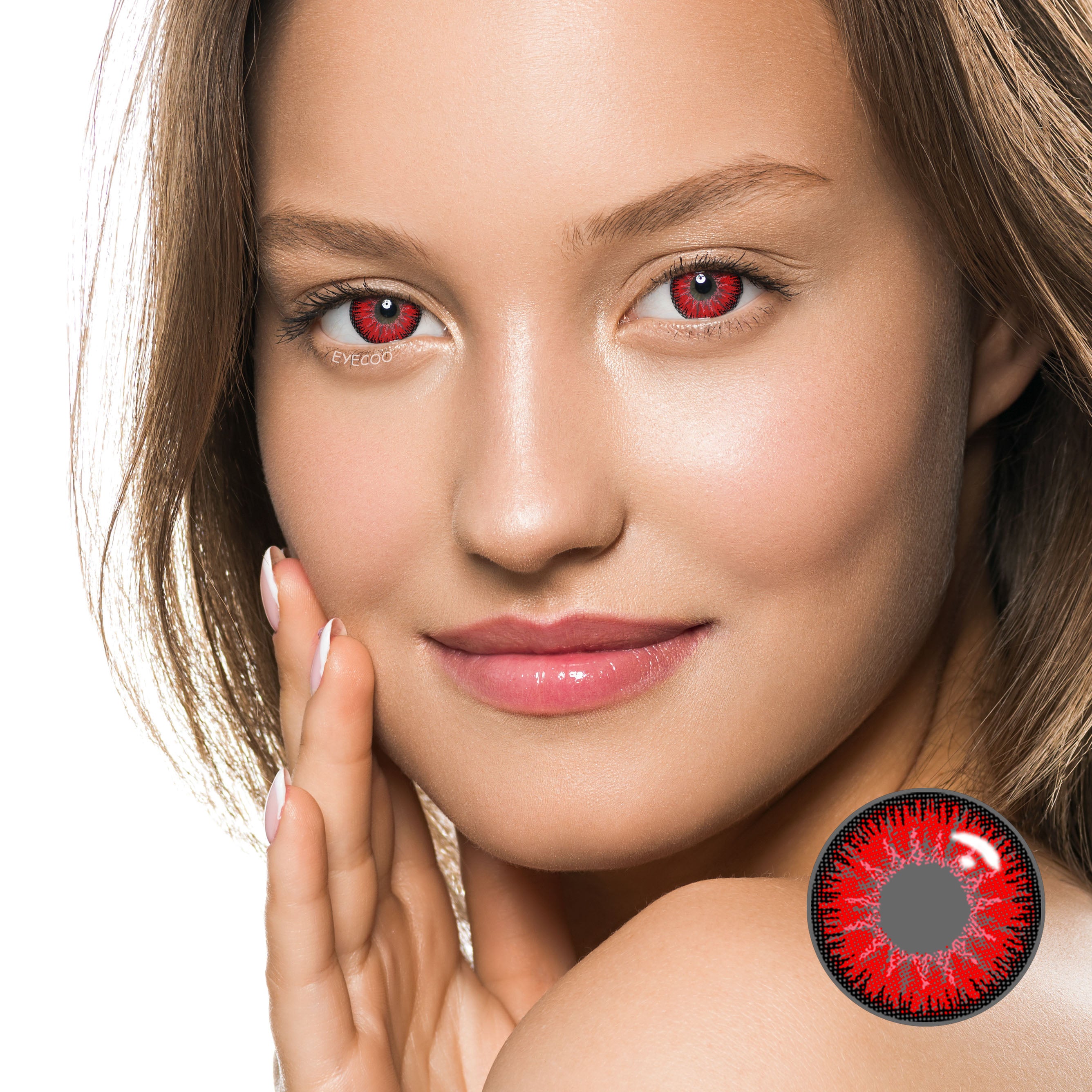 Vika Tricolor Red Colored Contacts – EyeCoo Colored Contact Lenses