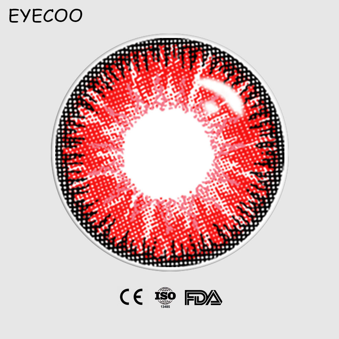 Vika Tricolor Red Colored Contacts – EyeCoo Colored Contact